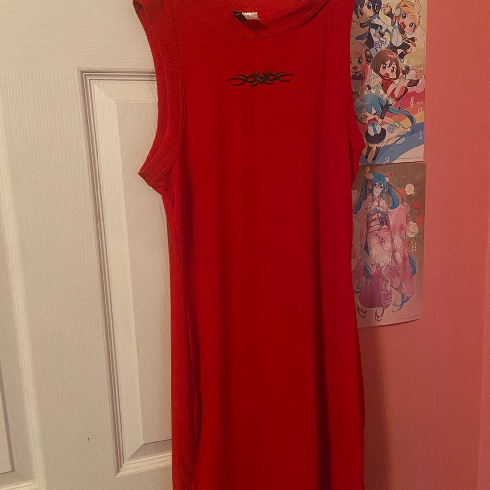 Red divided dress medium H&M